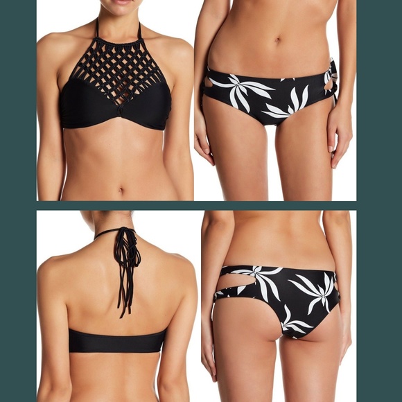 NWT $273‎ MIKOH Lanikai Macrame Bikini Top + Kaena Bottom [SZ Medium ]